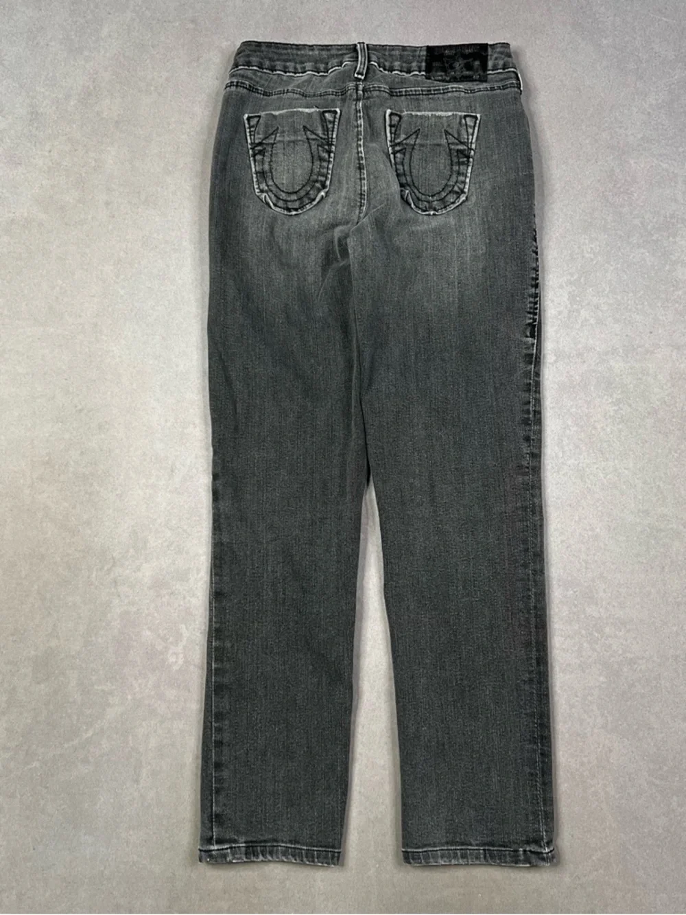 Classic Women's Black Washed Straight Jeans - Picture 2 of 4